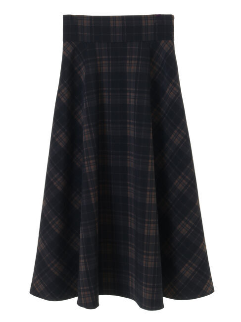 earth music&ecology「バックレースアップチェックスカート」|フレア|