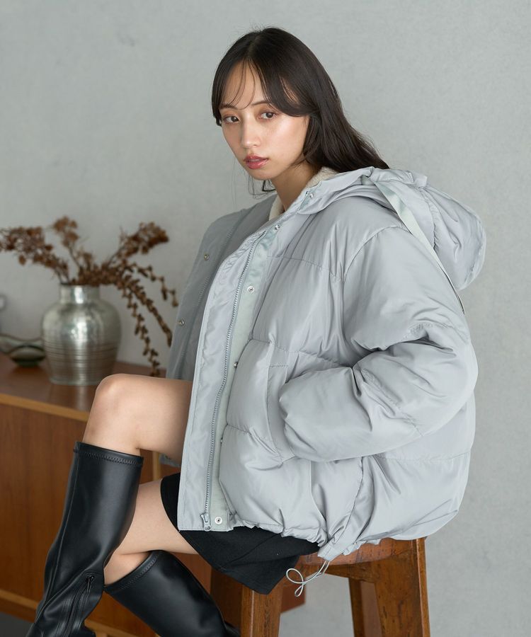 earth music&ecology「フーディーパファーブルゾン」|ブルゾン・スタジャン|