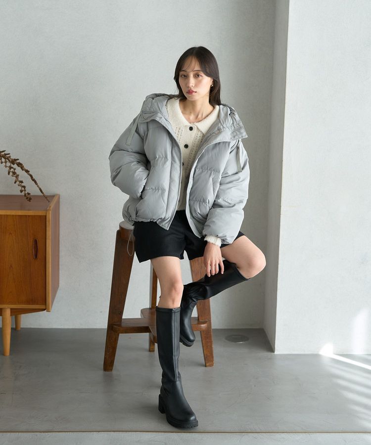 earth music&ecology「フーディーパファーブルゾン」|ブルゾン・スタジャン|