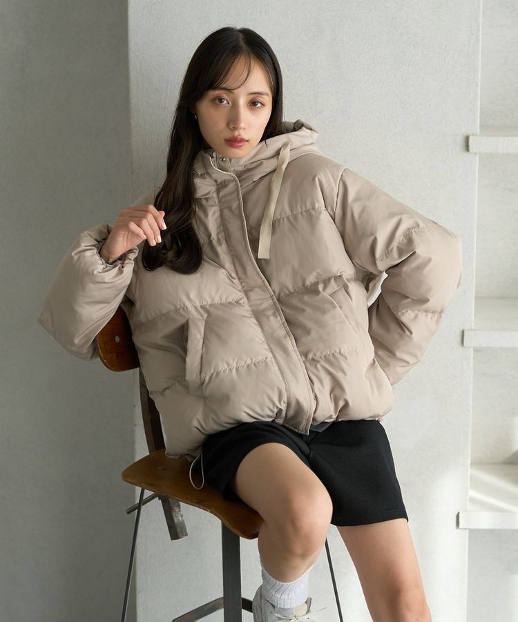 earth music&ecology「フーディーパファーブルゾン」|ブルゾン・スタジャン|