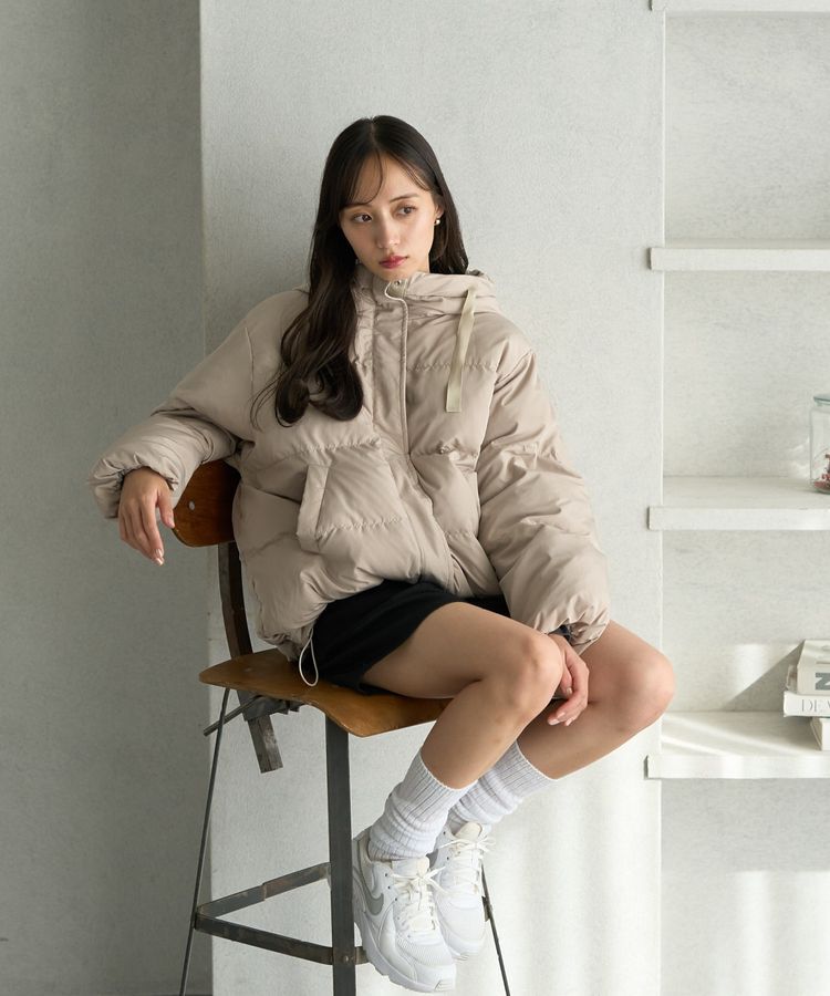 earth music&ecology「フーディーパファーブルゾン」|ブルゾン・スタジャン|