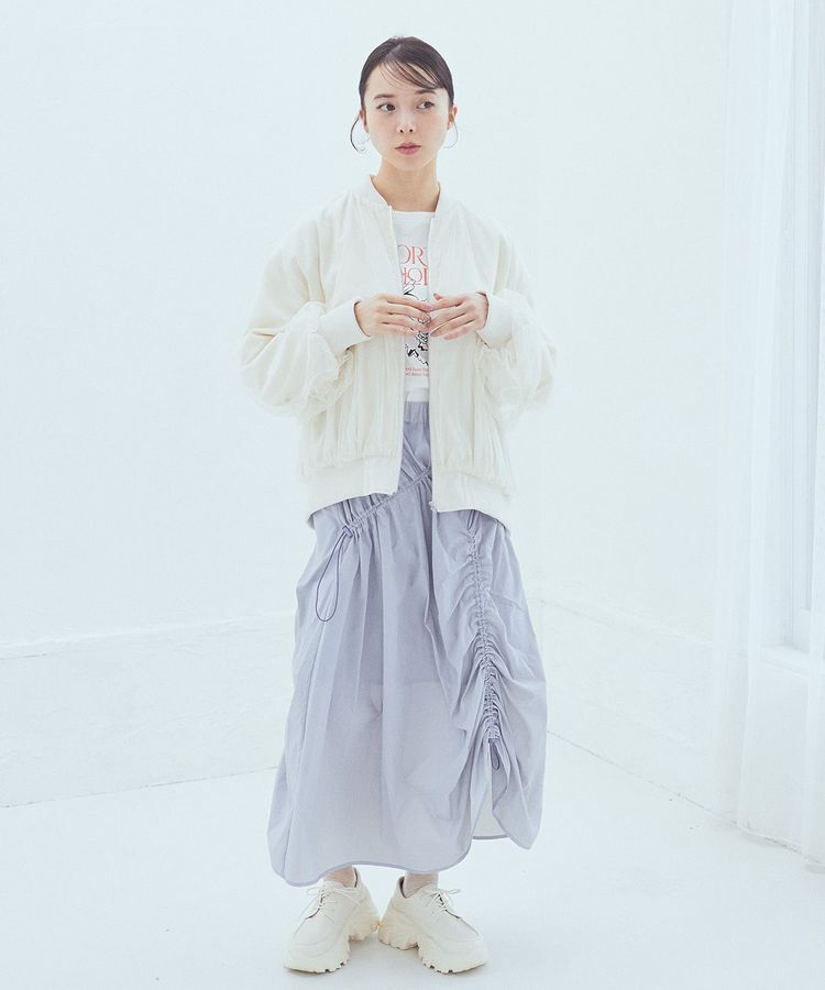 earth music&ecology「ドロストギャザースカート」|スカート|