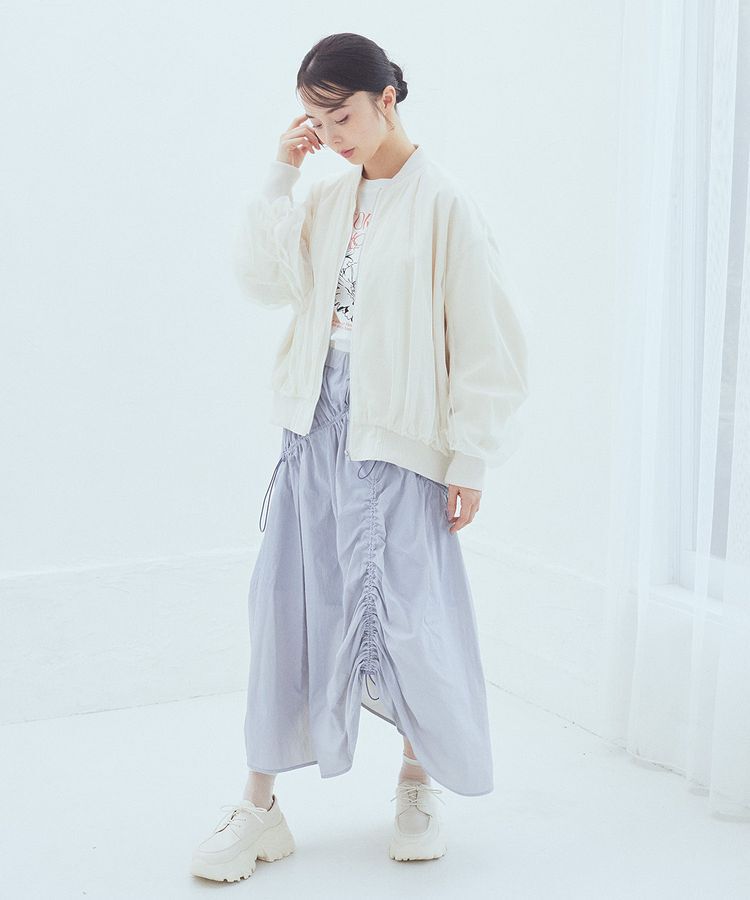 earth music&ecology「ドロストギャザースカート」|スカート|