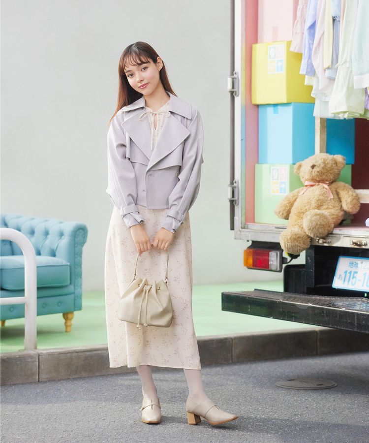 earth music&ecology「ラッフルショルダーフラワーワンピース」|ワンピース|