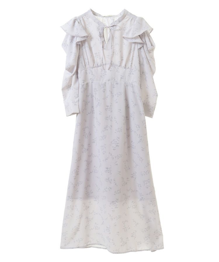 earth music&ecology「ラッフルショルダーフラワーワンピース」|ワンピース|