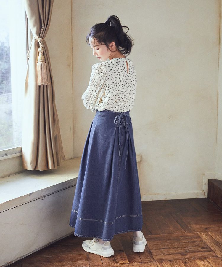 earth music&ecology「フロントZIPデニムスカート」|フレア|