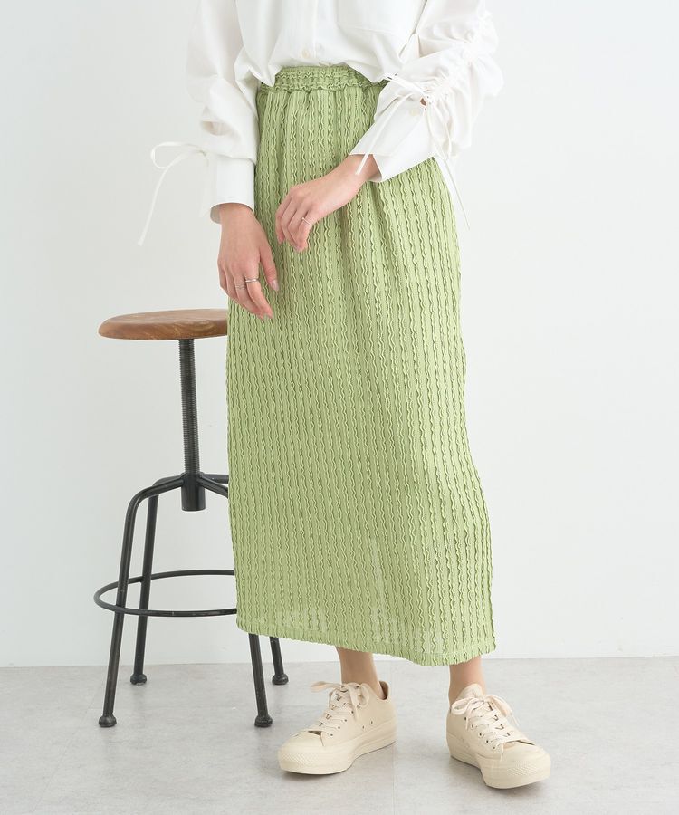 earth music&ecology「ベルティカルフリルナロースカート」|タイト|