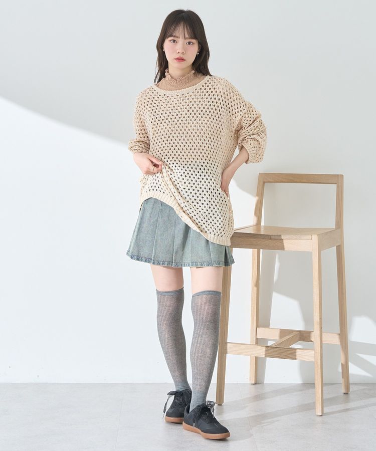 earth music&ecology「カラーメッシュプルオーバー」|チュニック|