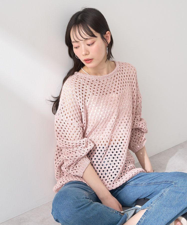 earth music&ecology「カラーメッシュプルオーバー」|チュニック|