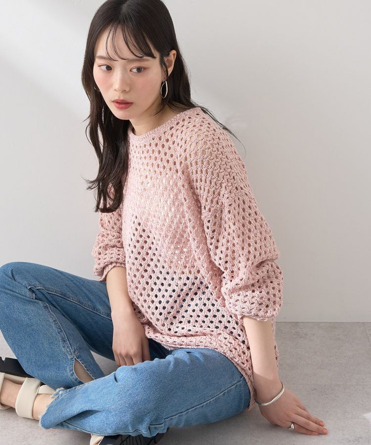 earth music&ecology「カラーメッシュプルオーバー」|チュニック|