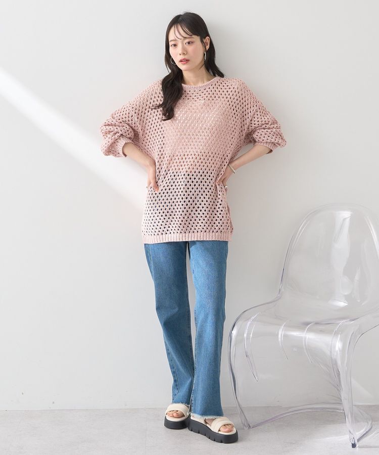 earth music&ecology「カラーメッシュプルオーバー」|チュニック|