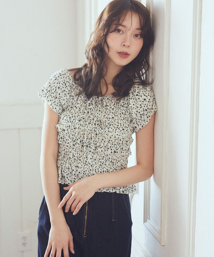 earth music&ecology「フレンチバルーンフリルブラウス」|シャツ・ブラウス|Ivory