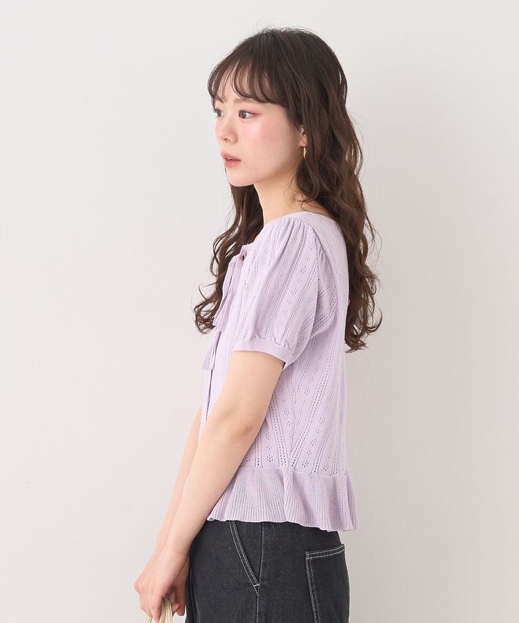 earth music&ecology「ナローリボンペプラムニットカーディガン」|カーディガン|