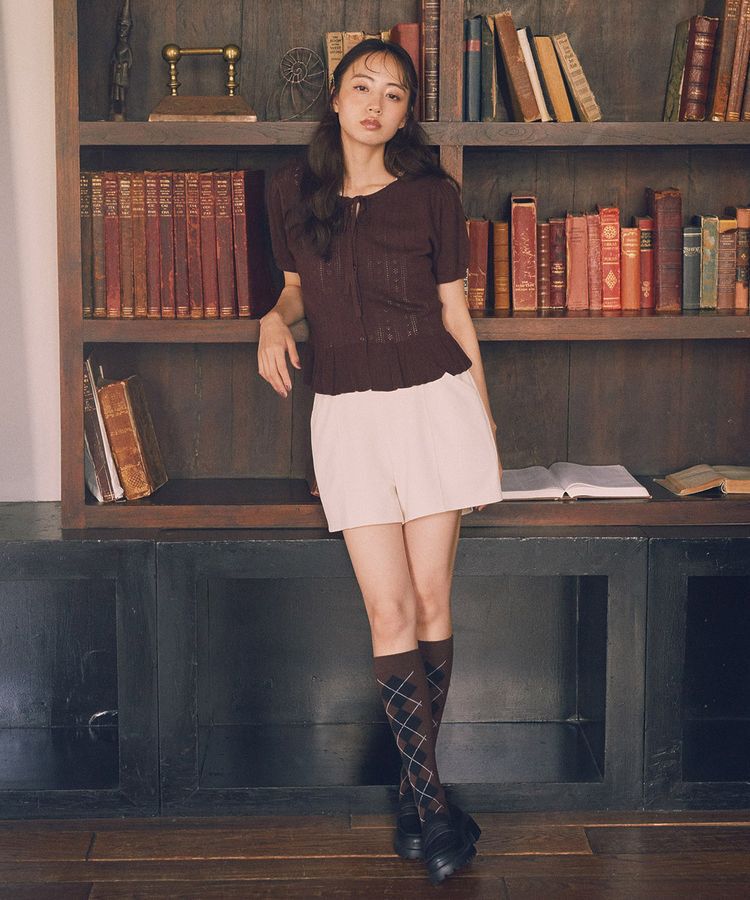 earth music&ecology「ナローリボンペプラムニットカーディガン」|カーディガン|