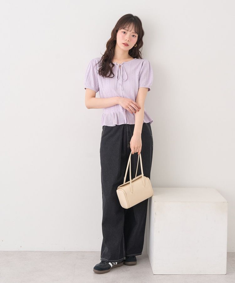 earth music&ecology「ナローリボンペプラムニットカーディガン」|カーディガン|