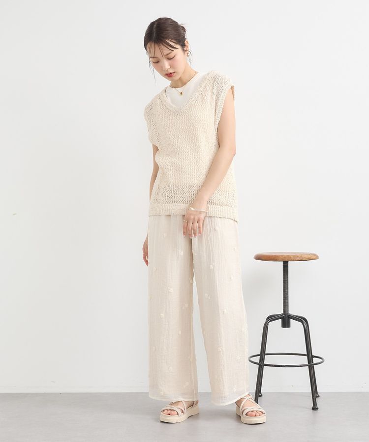 earth music&ecology「クルクルヤーンメッシュベスト」|ベスト・ジレ|