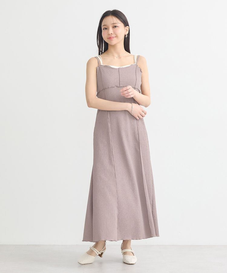 earth music&ecology「SET2点ギャザーカットカーデ＋キャミワンピース」|ワンピース|