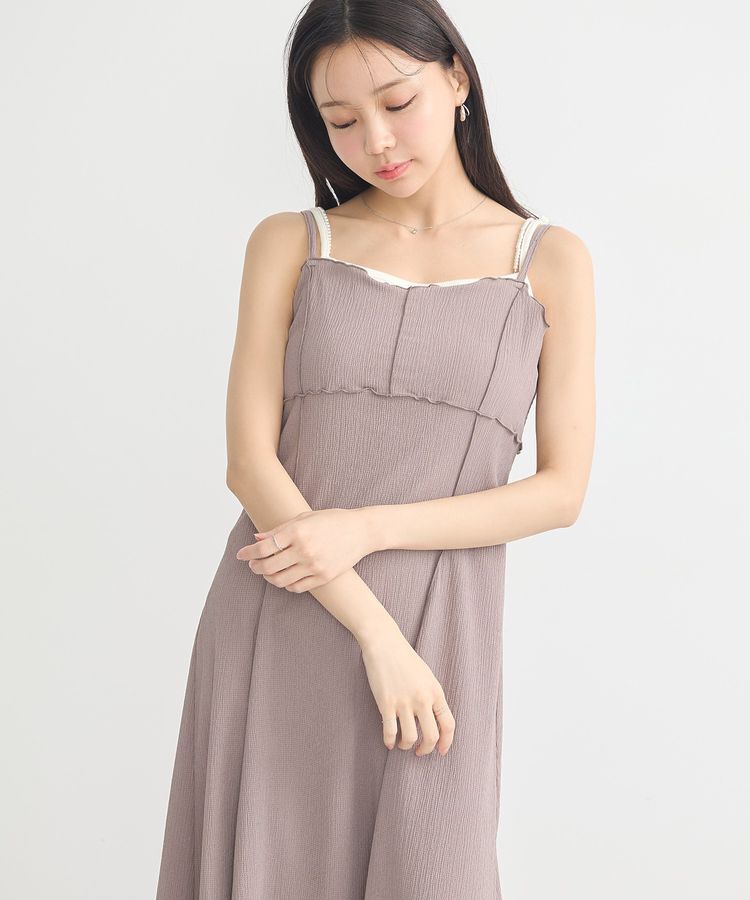 earth music&ecology「SET2点ギャザーカットカーデ＋キャミワンピース」|ワンピース|