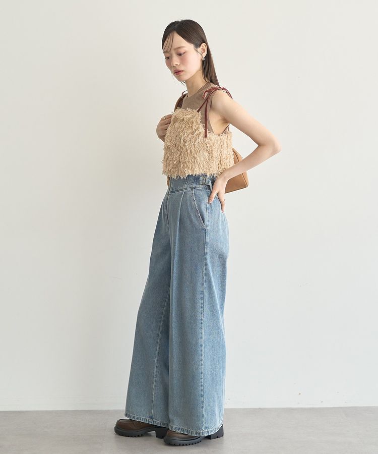 earth music&ecology「サイドベルトデニムパンツ」|デニム|