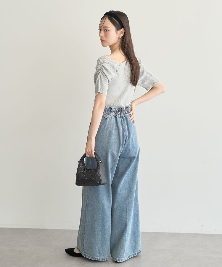 earth music&ecology「サイドベルトデニムパンツ」|デニム|