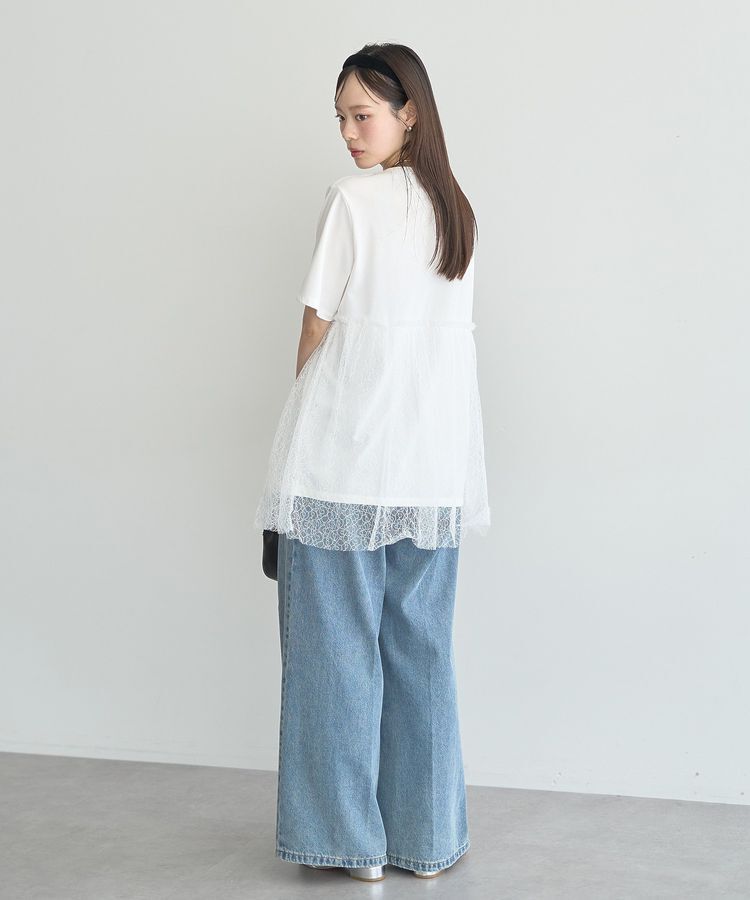 earth music&ecology「サイドベルトデニムパンツ」|デニム|