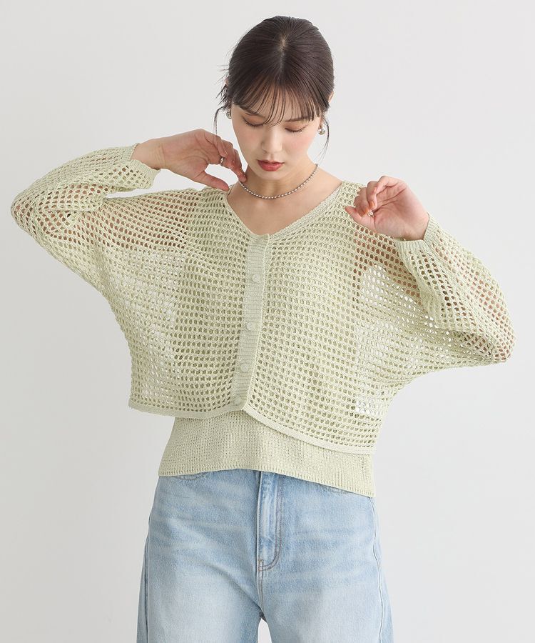 earth music&ecology「SET2点メッシュニットカーディガン＋ビスチェ」|カーディガン|