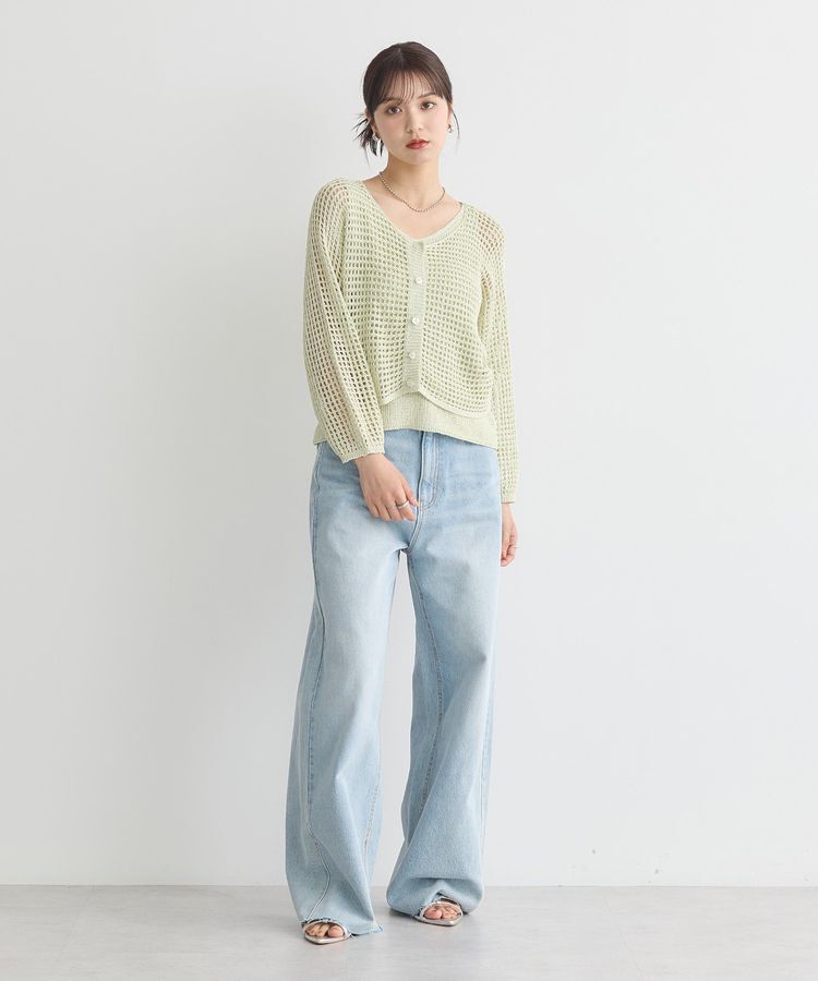 earth music&ecology「SET2点メッシュニットカーディガン＋ビスチェ」|カーディガン|