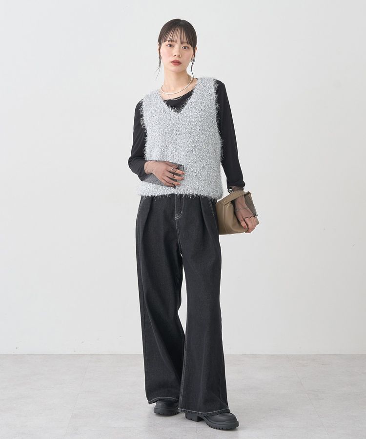 earth music&ecology「タックホックデニムパンツ」|デニム|