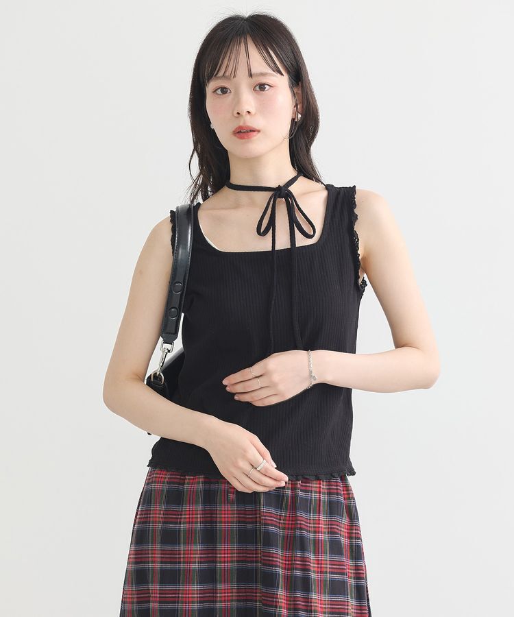 earth music&ecology「マルチwayネックホルターレースタンク」|キャミソール|