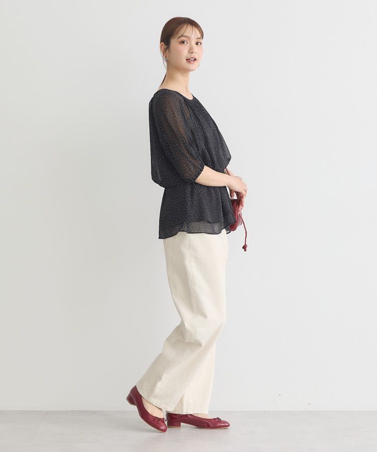 earth music&ecology「レイヤードライクドット柄ブラウス」|シャツ・ブラウス|