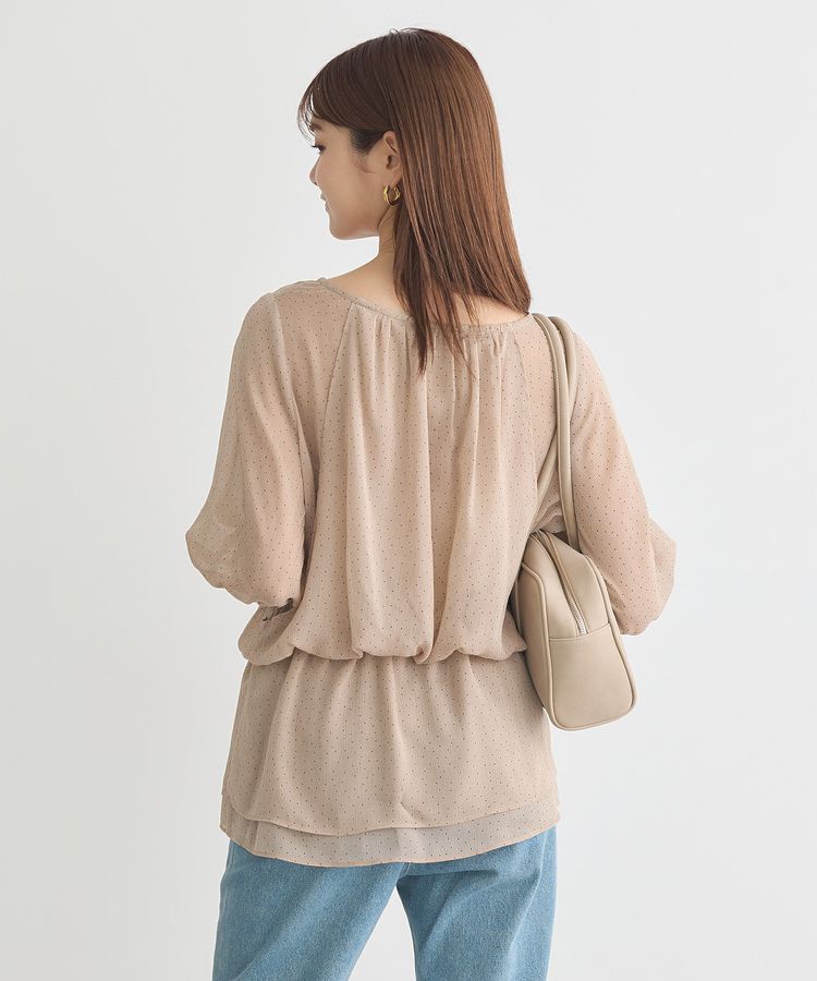 earth music&ecology「レイヤードライクドット柄ブラウス」|シャツ・ブラウス|