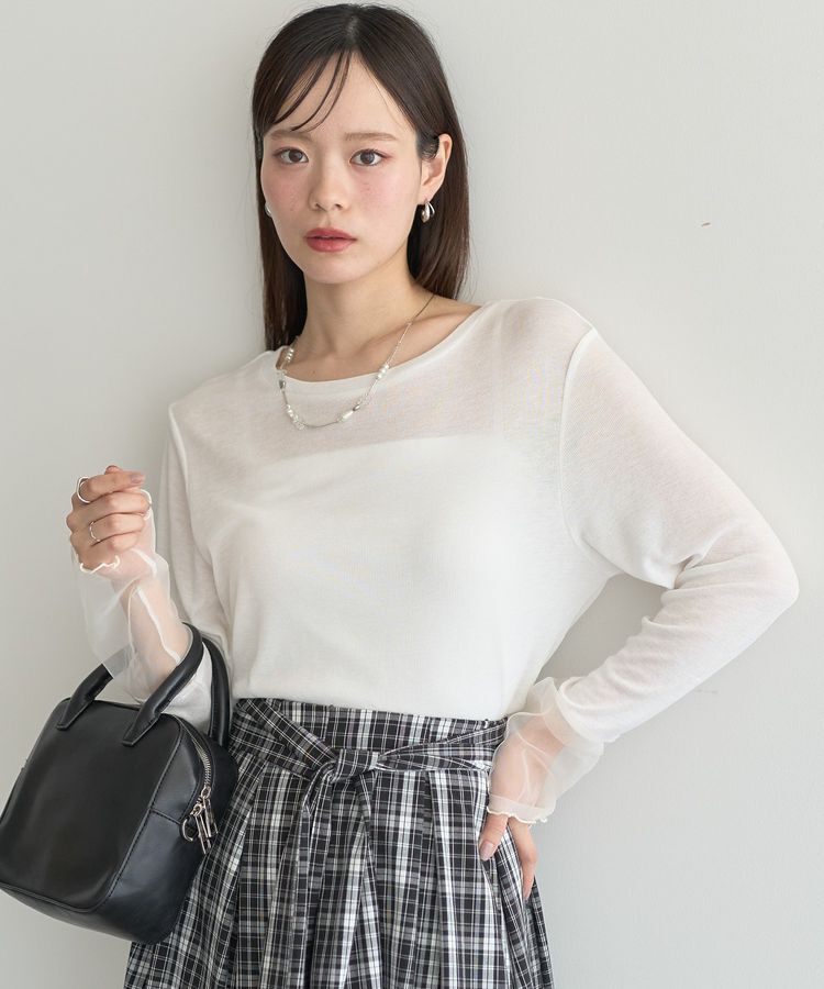 earth music&ecology「シアースリーブプルオーバー」|Tシャツ・カットソー|Off White