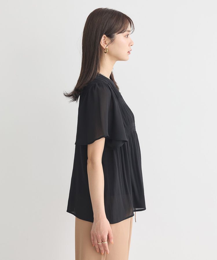 earth music&ecology「マジョリカプリーツ半袖ブラウス」|シャツ・ブラウス|