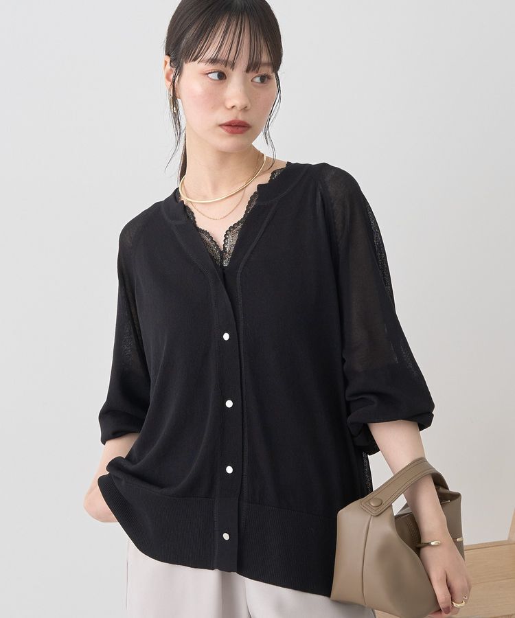 earth music&ecology「キーネックシアーカーディガン」|カーディガン|