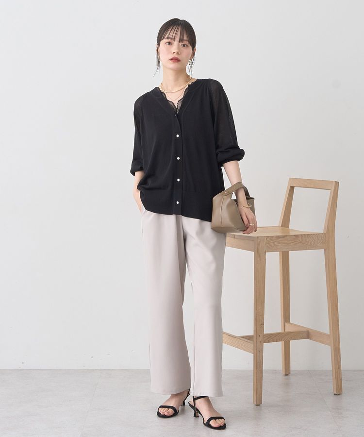 earth music&ecology「キーネックシアーカーディガン」|カーディガン|