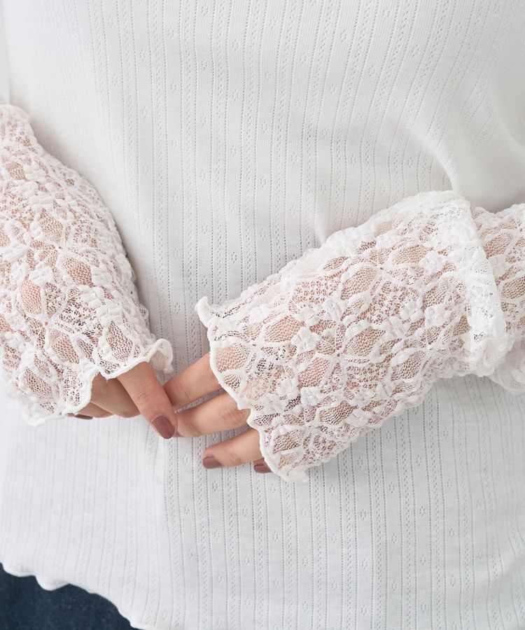 earth music&ecology「レース&times;アイレットプルオーバー」|Tシャツ・カットソー|