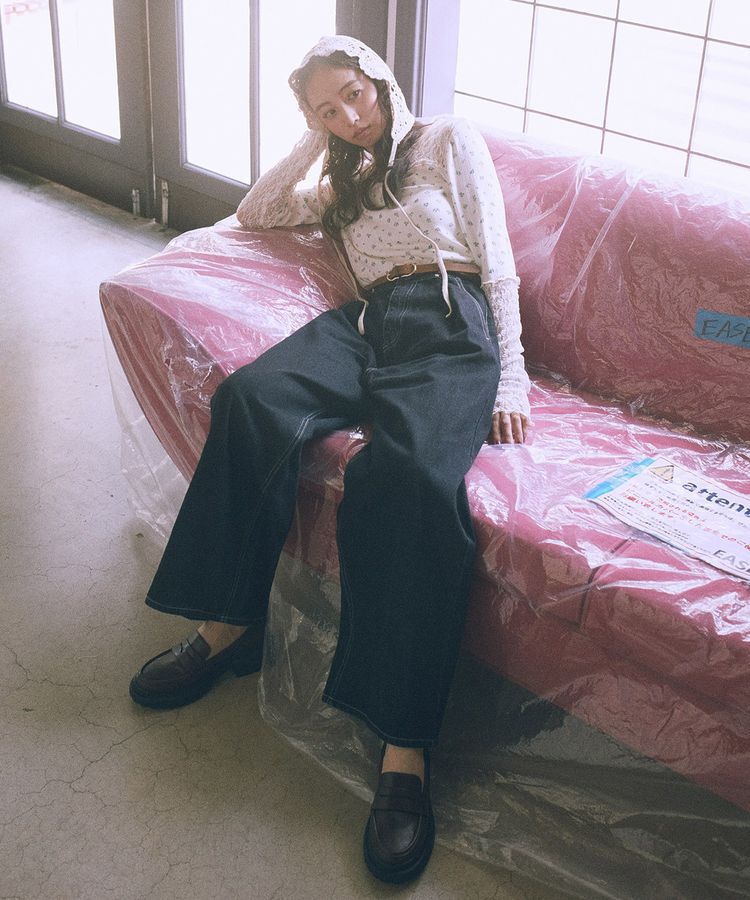 earth music&ecology「レース&times;アイレットプルオーバー」|Tシャツ・カットソー|