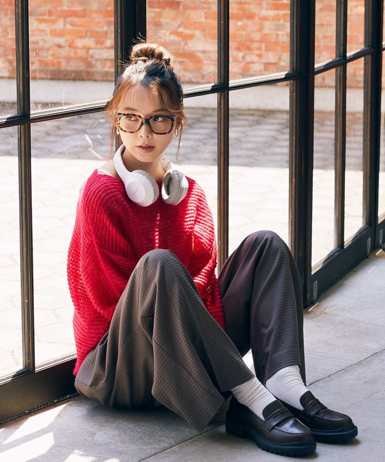 earth music&ecology「ふんわりシアープルオーバー」|ニット・セーター|