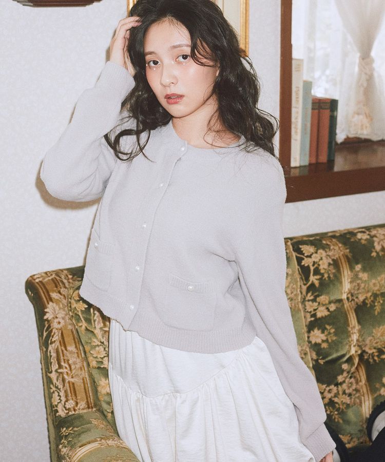 earth music&ecology「パウダーシャギークルーネックカーディガン」|カーディガン|