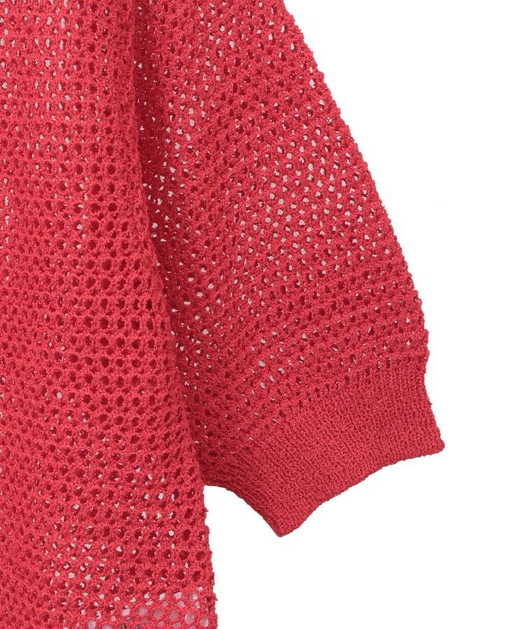 Green Parks「襟付きメッシュ編みZIPカーディガン」|カーディガン|