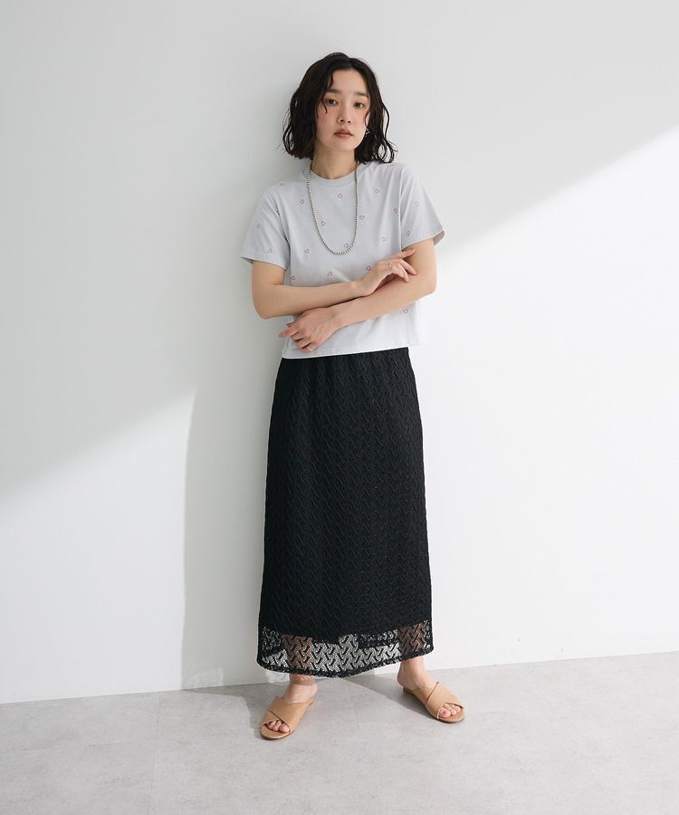 Green Parks「・DOUBLE FLAGS ハート総柄刺繍TEE」|Tシャツ・カットソー|