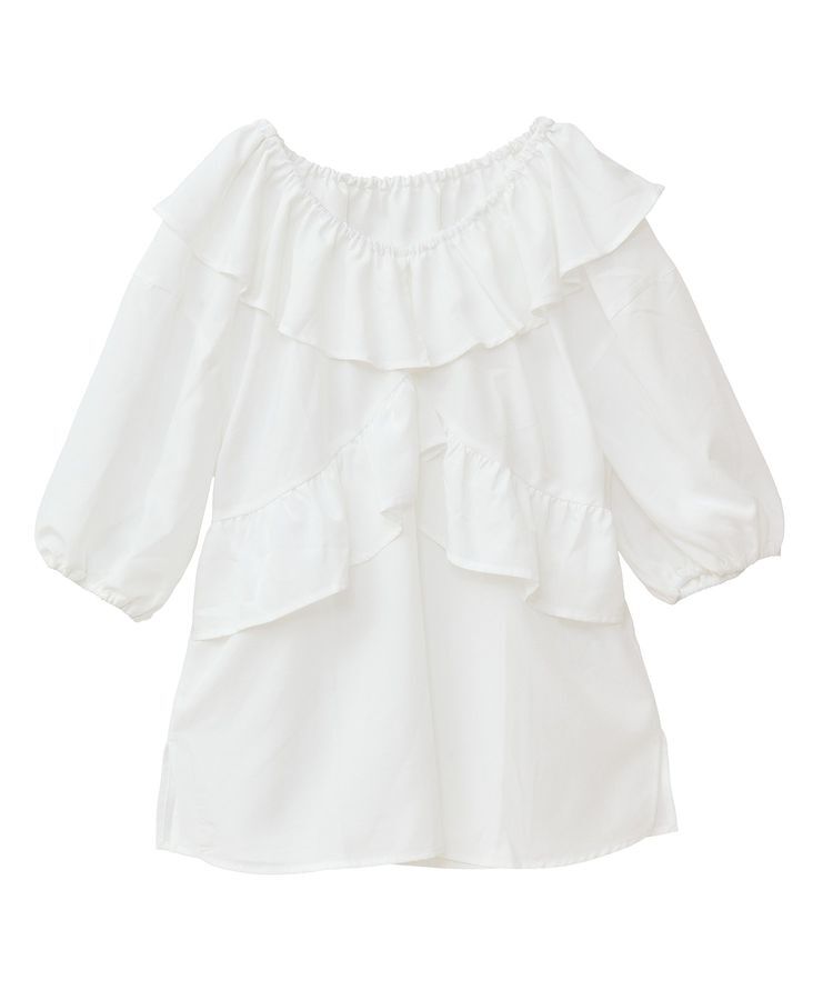 Green Parks「2way フリルショートスリーブブラウス」|シャツ・ブラウス|