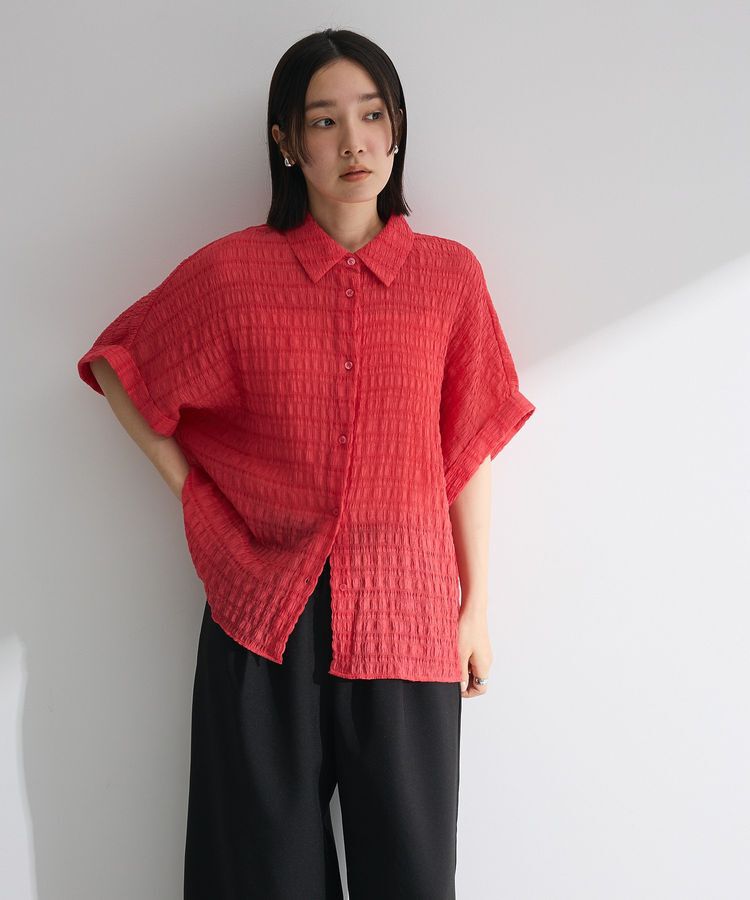 Green Parks「シアーシャーリングフレンチスリーブシャツ」|シャツ・ブラウス|