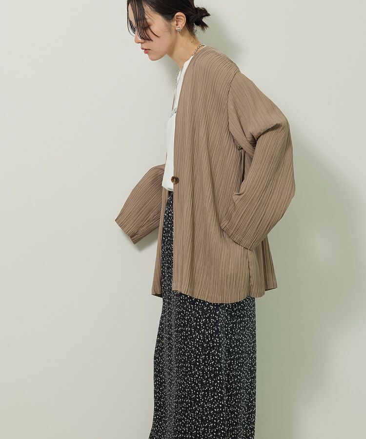 Green Parks「・ELENCARE DUE プリーツノーカラージャケット」|テーラードジャケット|