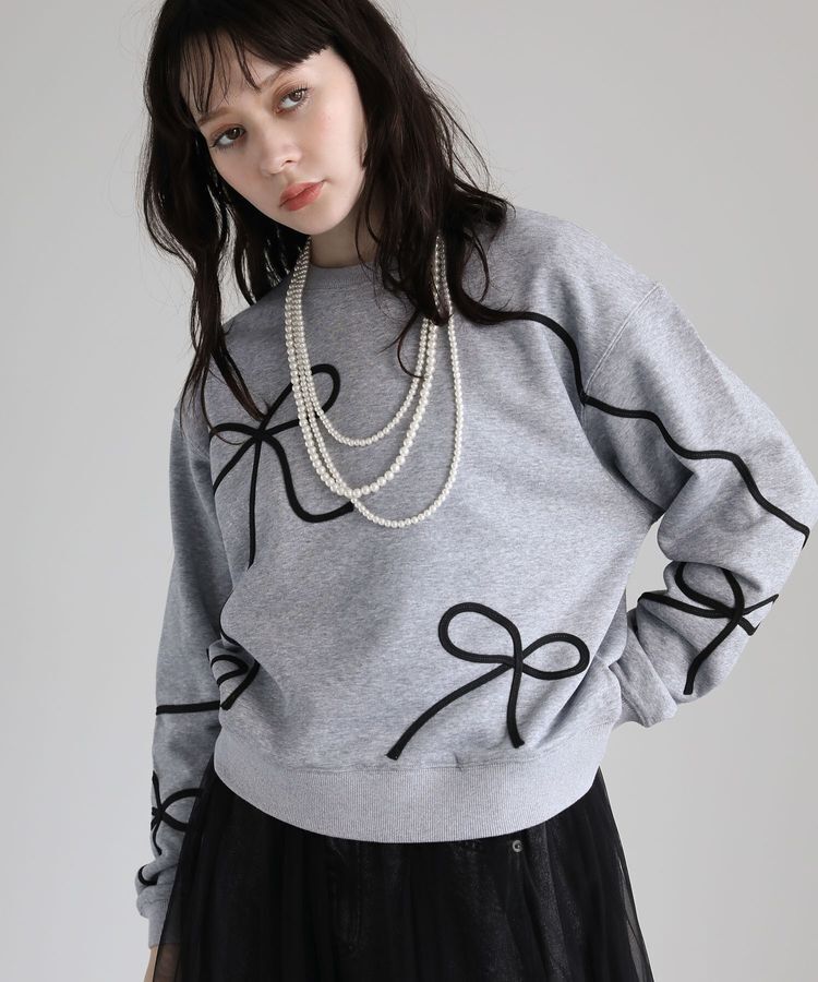 Green Parks「・swing by リボンコード刺繍スウェット」|スウェット・ジャージ|