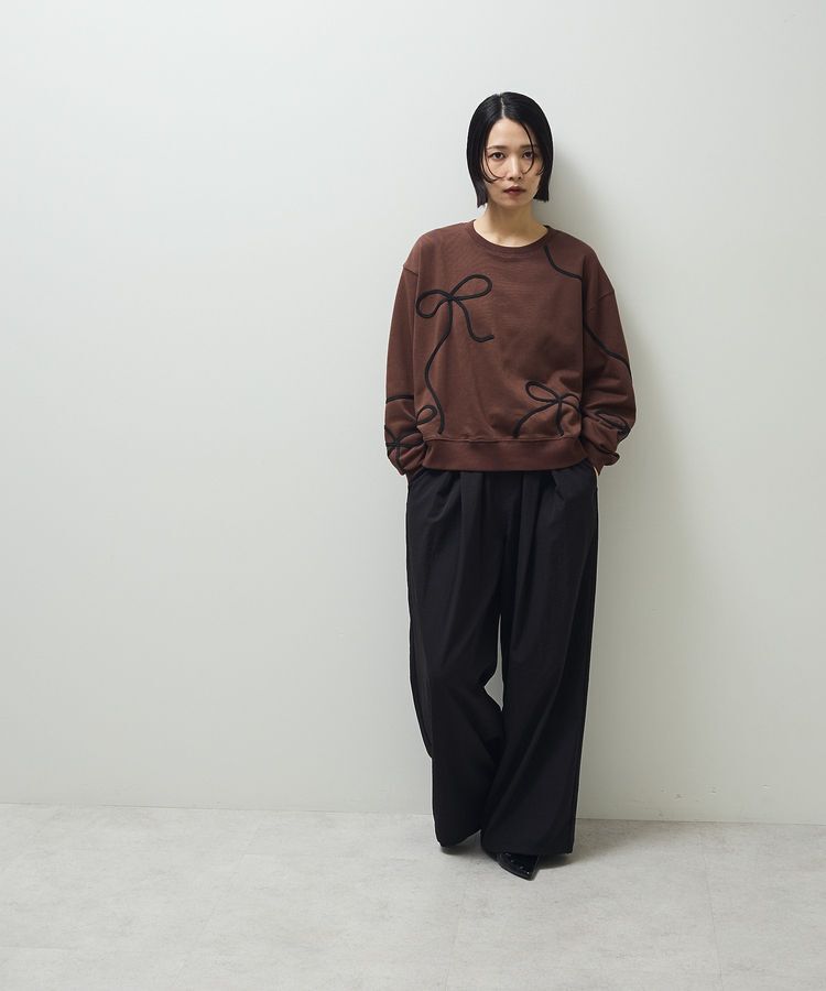 Green Parks「・swing by リボンコード刺繍スウェット」|スウェット・ジャージ|