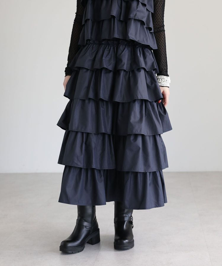 Green Parks「・SUGAR SPOON レザーライクティアードスカート」|スカート|