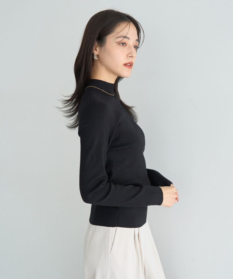 YECCA VECCA「ハイネックリブニット」|ニット・セーター|Black