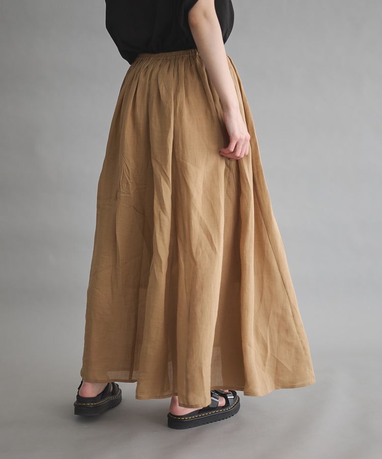 GARAGE OF GOOD CLOTHING「リネンギャザーボリュームスカート」|フレア|