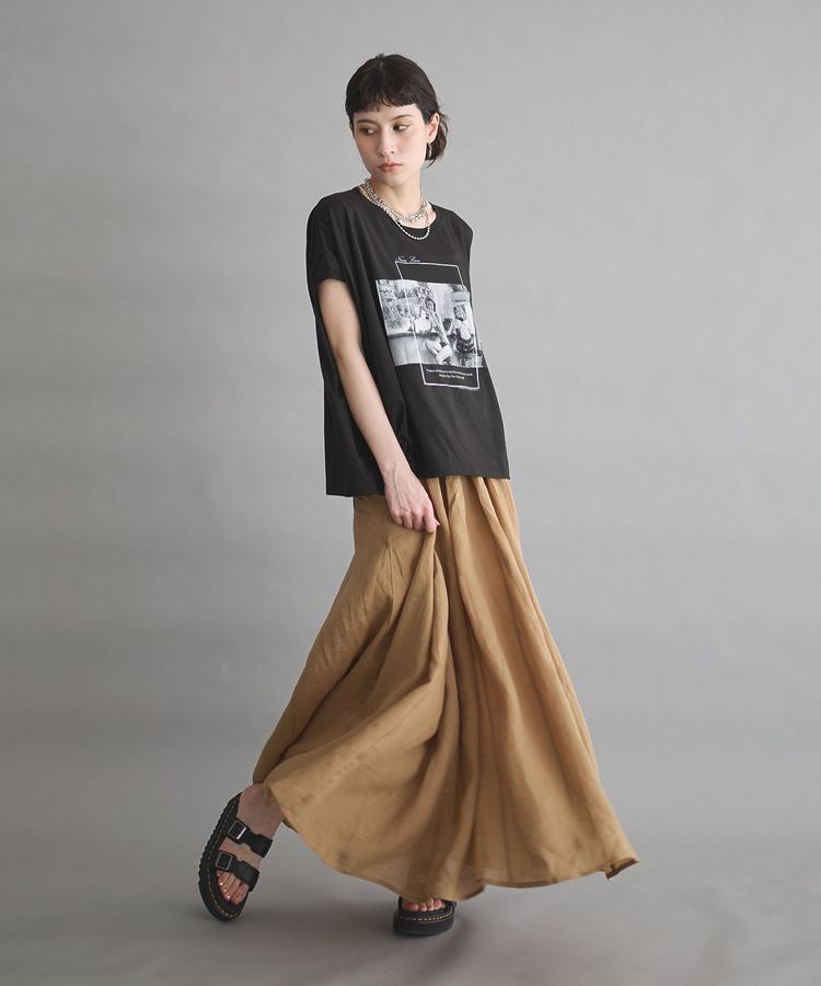 GARAGE OF GOOD CLOTHING「リネンギャザーボリュームスカート」|フレア|